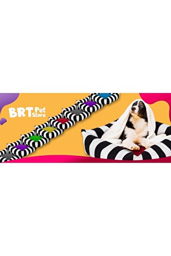 BRT Pet Lüks Kare Zebra Desen Kedi Köpek Yatağı
