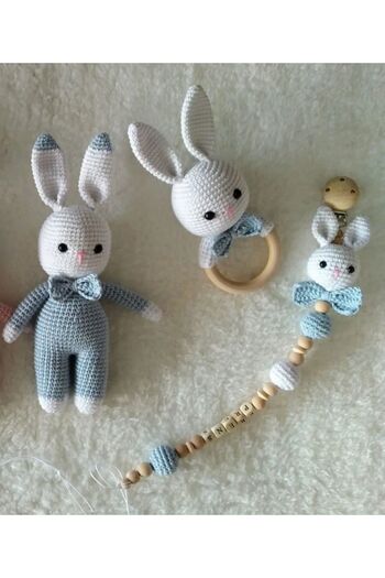 msl masal hobi evi Amigurumi Erkek Tavsan Yenidogan Set