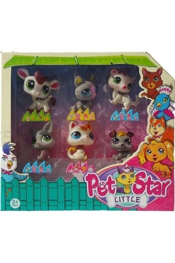 Can Ali Toys Littlest Pet Shop Cheerful Minis 6-Piece Minis Family Toy Pet Star Little Minis White and Gray M