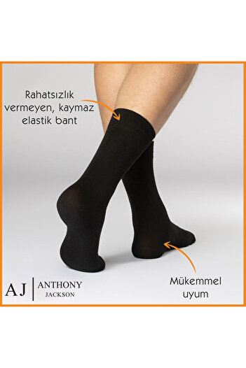 ANTHONY JACKSON 6 Çift Kutulu BAMBU Premium Klasik Erkek Çorap