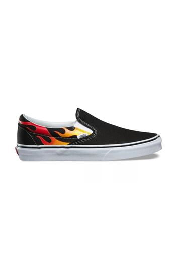 Vans Ua Classic Slip-on (flame) Black/black/true White Unisex Spor Ayakkabısı