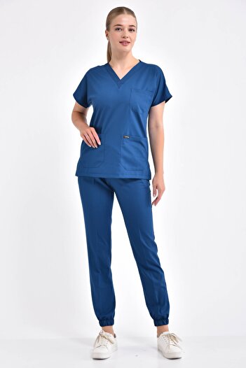 Owlet Medikal Costum din Lycra Albastru Petrol cu ​​picioare elastice - Uniforma de asistenta