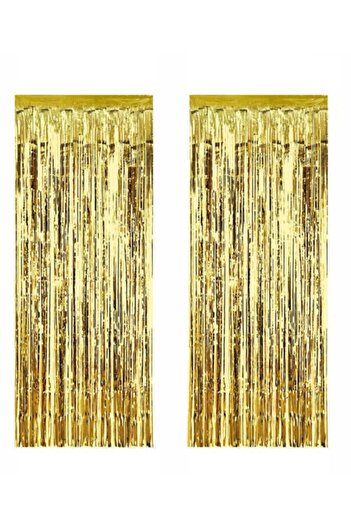 TATLI GÜNLER Metalized Background Curtain Wall Curtain Gold Color