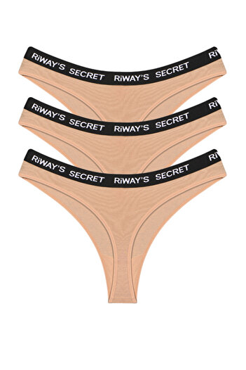 riways secret Cotton Waistband Elastic Thong 3-Pack