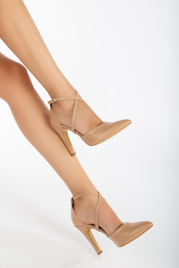 LİLLA High Heeled Nude Women's Stiletto - Banded