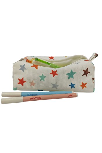FİYPER Star Patterned - Lined and Washable Cloth Pencil Case