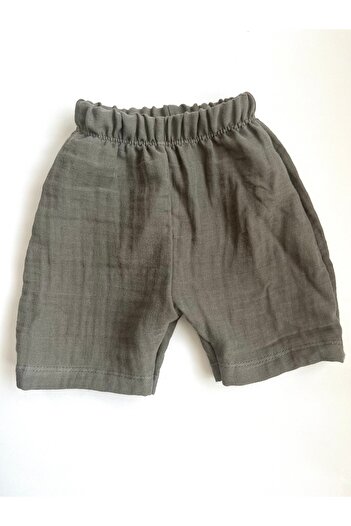 runbaby 100% Cotton Double Layer Muslin Baby Shorts (Anthracite)