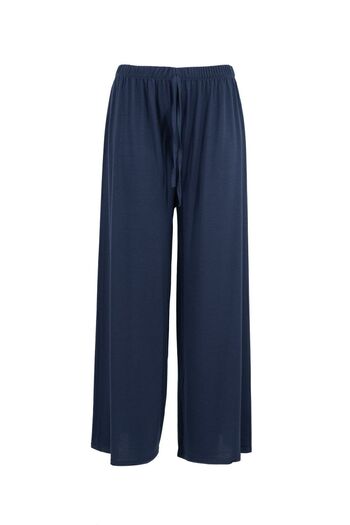 Oppland Women's Elastic Waist Large Size Comfortable Full-Mold Lycra Viscose Combed Fabric Trousers