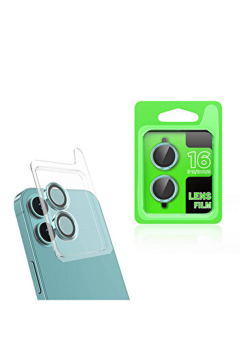 cupcase Apple iPhone 16 Zore Cl-07 Camera Lens Protector-Light Green