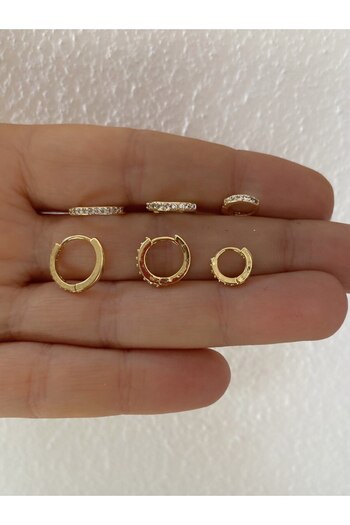 Arescollection KARARMAZ ZİRKON TAŞLI HALKA TRAGUS HELİX CONCH LOBE ROOK UYUMLU 1 ADET PİERCİNG KÜPE