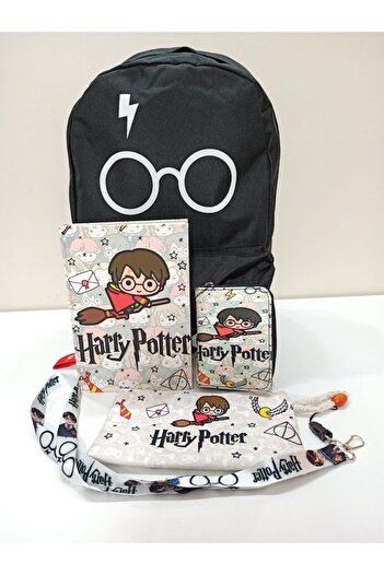 Alanç New Year and Special Day Gift Set - School Backpack, Notebook, Cloth Pen Holder, Wallet and Neck Lanyard