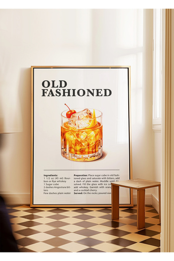ARTHOUSECOLLECTIVE Old Fashioned - Cocktail Poster - Frameless Poster in Painting Dimensions