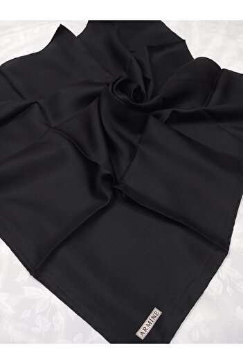 Armine Black Solid Color Tivil Silk Scarf E22ya0010d02-01