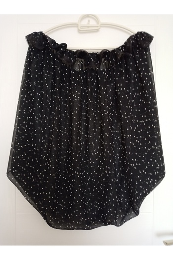 KobalBusiness Lattice tulle LXL 164 cm black chiffon white thin polka dot organza with ribbon model