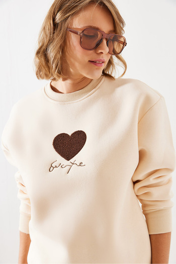 Bianco Lucci Three Thread Women's Sweatshirt - Raster, in Love Mbhs008 60601008