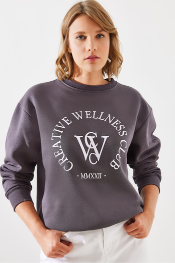 Bianco Lucci Three Thread Women's Sweatshirt - Written Mbhs010 60601010
