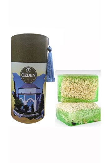 özden Decorative Gift 2 Pack Laurel Soap with Pumpkin Loofah