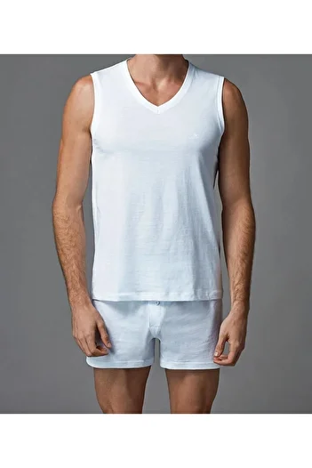 Eros White V-Neck - 2-Piece Cotton Sleeveless Men's T-Shirt