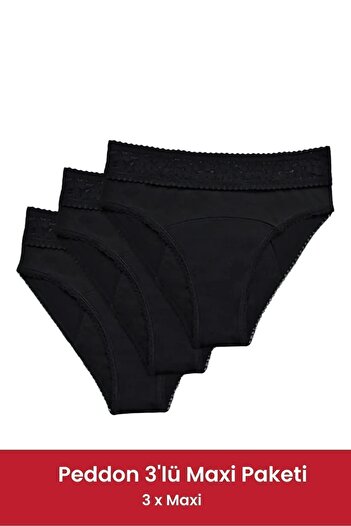 PEDDON Classic Maxi 3-Piece Opportunity Pack Super Absorbent Ultra Hygienic Washable Leak Proof Menstrual Panties 3 Pieces
