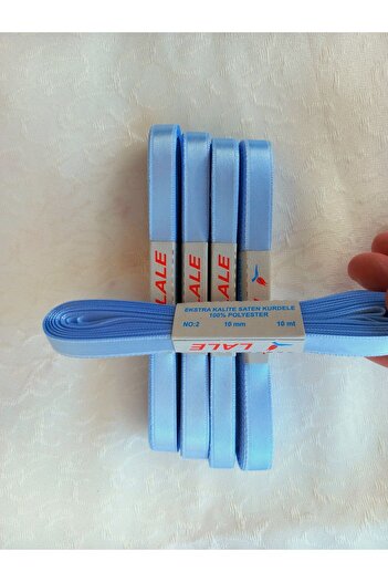 yörük tuhafiye Baby Blue 5 cm Σατέν Κορδέλα - Σετ 1 Μπάλας Κορδέλα (5 x 10 Mt = 50 μέτρα)