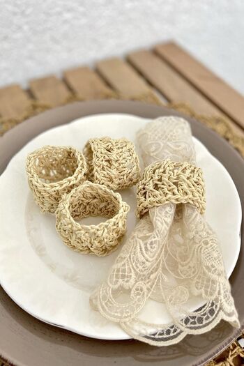Meran Paper String Napkin Ring Napkin Ring Set of 4