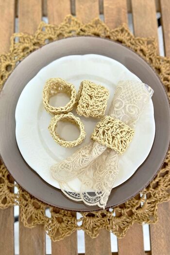 Meran Paper String Napkin Ring Napkin Ring Set of 4