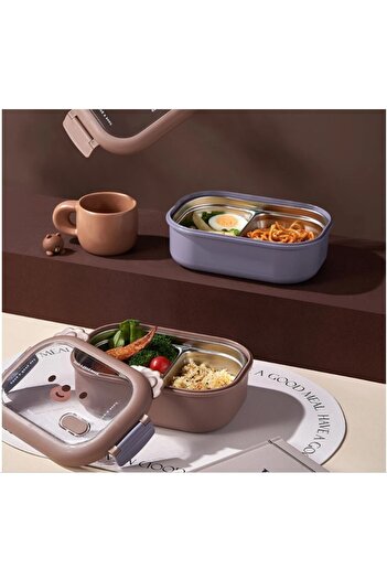 ANI OFİS KIRTASİYE A K Stainless Steel Food Box - Compartmented Design