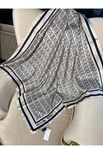 bydilaraguney Mk Pattern Twill Scarf