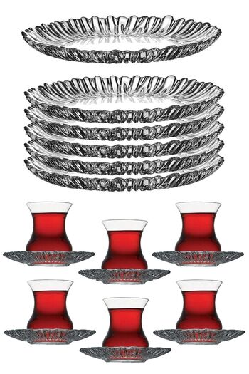 Paşabahçe Aurora 18 Piece Tea Cake Set 10512-95961 267 Fma269095 Fma294233