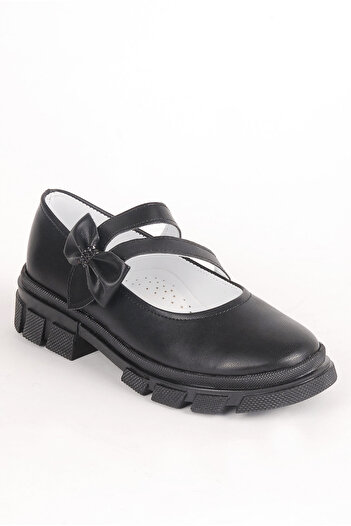 Rıdvan Çelik Mary Jane Black Girls' Casual and School Ballerina Shoes