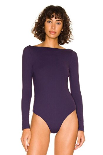 Zagrep Purple Silk Jersey Body - Women'S, Back Low-Cut, Double Layer