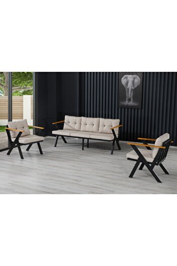 Dekoroom's Zeta 3 1 1 Balkon Takımı, Bahçe Mobilyası, Çay Seti, Kafe Oturma Grubu, Teras Koltuk Takımı
