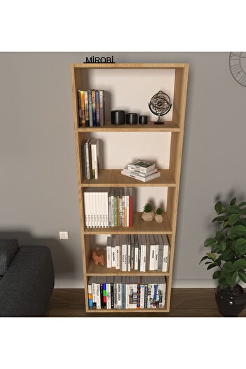 Mirobi Modern 5 Raflı Kitaplık Dekoratif Kitaplık Rivoli