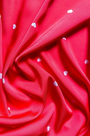 pistore Red Heart Patterned Bandana Scarf