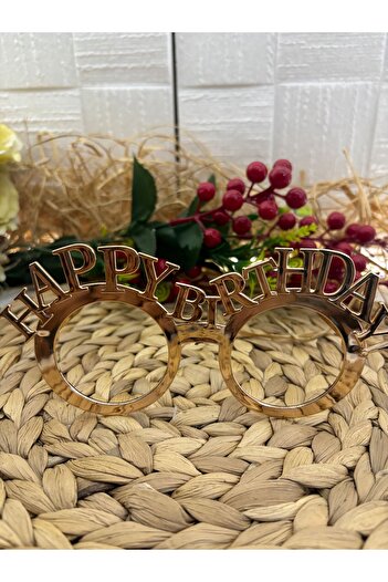 Deniz Party Store Rose Gold Happy Birthday - Plastic Glasses, 1 Piece