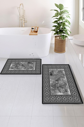Faiend Set of 2 Non-slip Based - Bathroom Rug and Mat, for Toilet Bowl (13)