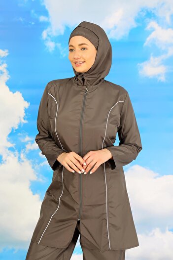 Akbeniz Beruflic Smoked Full Hijab Women's Swimsuit 31060