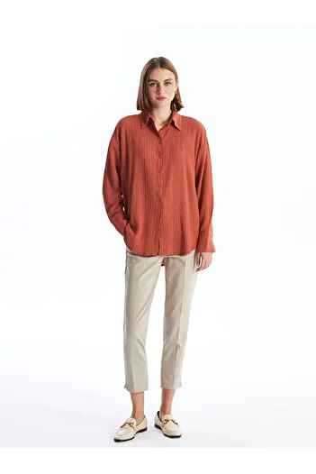 LC Waikiki Lcwaıkı Classic Coral Textured Women's Shirt