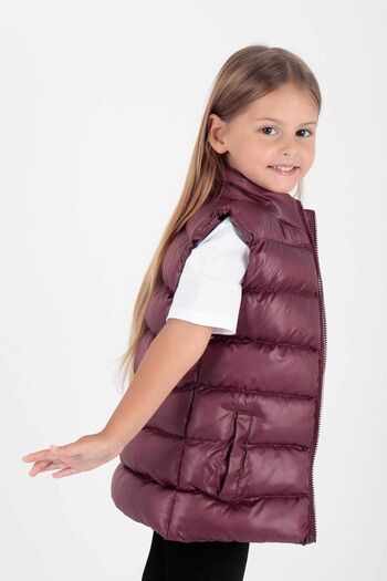 AHENGİM Girl's Embroidered Puffer Vest - Hoodless, Trendy Ak 216869