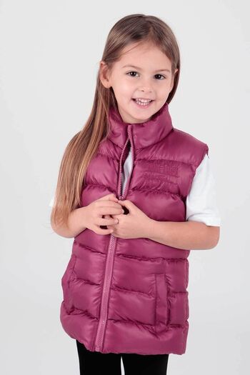 AHENGİM Girl's Embroidered Puffer Vest - Hoodless, Trendy Ak 216869