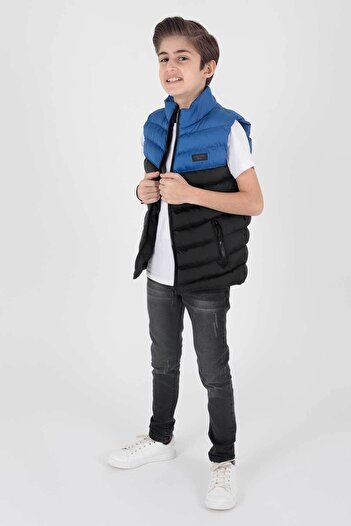 AHENGİM Boy's Hoodless Puffer Vest - Fashion Trend Ak 217980
