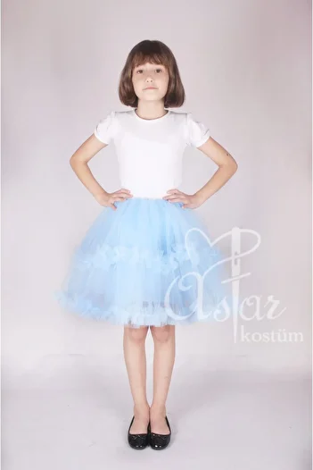 Astar Kostüm Tutu de spectacol cu ​​volane albastre 23 aprilie