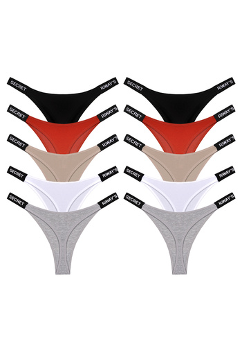 riways secret Cotton Side Tape Rubber Thong 10 Pack