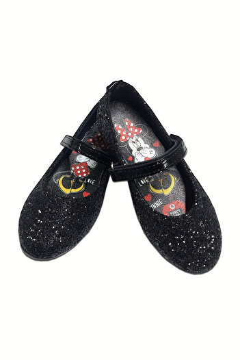 welissa Miki Mause Black Girl's Sequin Ballerina Shoes