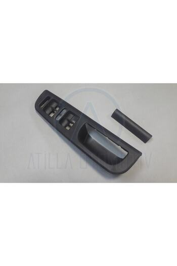 Fabrikasyon Volkswagen Passat B5 Compatible Glass Button Frame + Cover Left Front Black