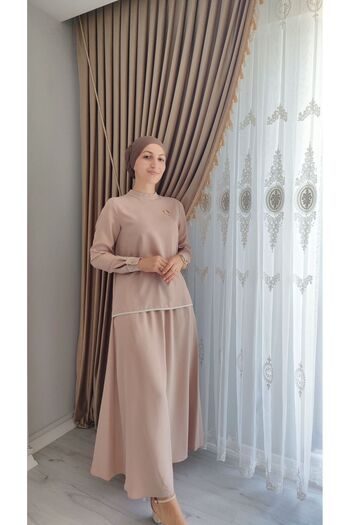 Nihle Cupra Fabric Skirted Suit Set