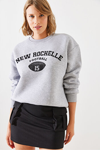 Bianco Lucci Rochelle Text Printed Women's Sweatshirt - Three Thread Raised Mbhs001 60601001