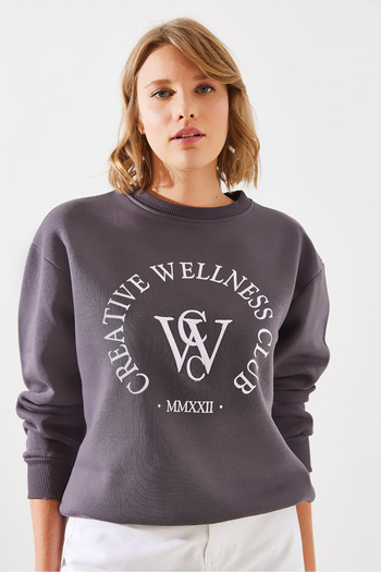 Bianco Lucci Three Thread Women's Sweatshirt - Written Mbhs010 60601010