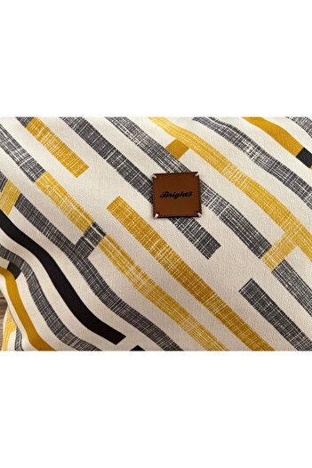 Bright3 Sarı Siyah Çok Renkli  Clutch , Portföy, El Yapımı, Astarlı,Fermuarlı, Püskül Aksesuarlı Çanta