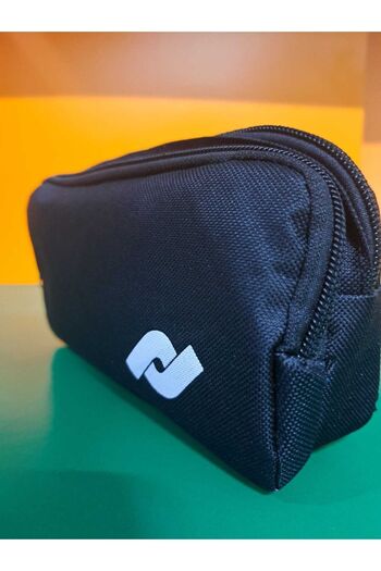 Pippa 2 Compartment Zippered Economical Fabric Pen Holder Black